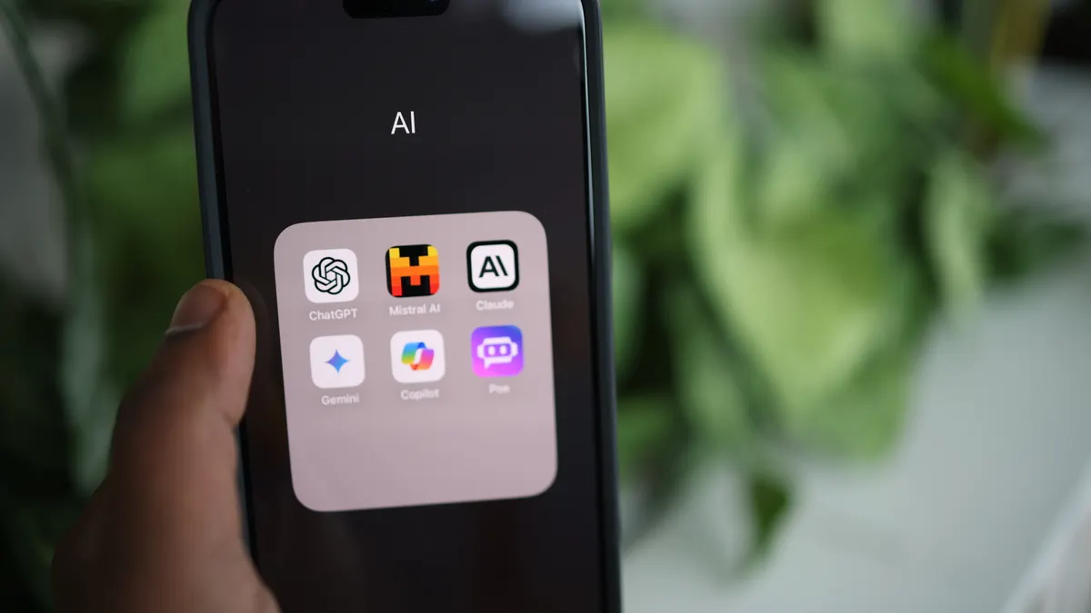 smartphone showing an AI app folder